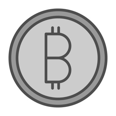 Bitcoin vektör çizgisi simgesi