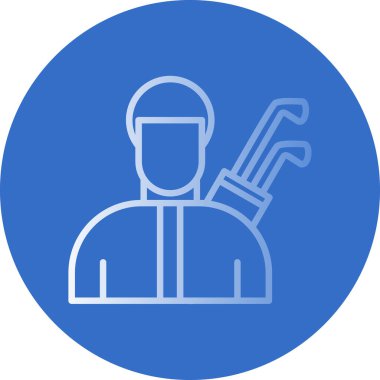 Golfçü web simgesi, vektör illüstrasyonu 