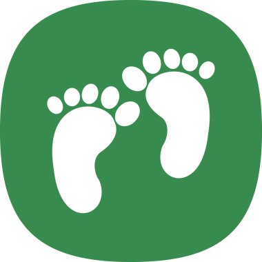 Ayak izi simgesi, vektör illüstrasyonu basit tasarım