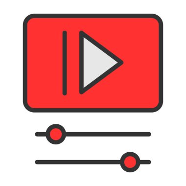 video oynatıcı simgesi, vektör illüstrasyonu 