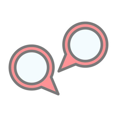 Basit düz konuşma baloncukları simgesi, vektör çizimi