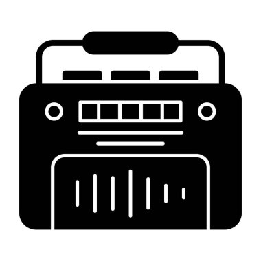 Retro radyo ikonu. Basit vektör illüstrasyonu