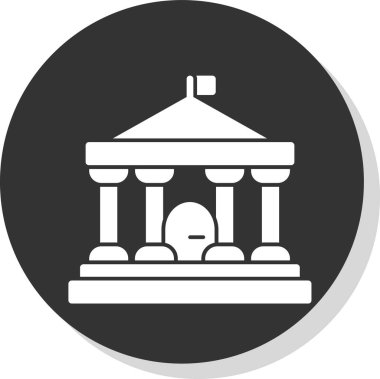 Parlamento binası simgesi, vektör illüstrasyonu basit tasarım