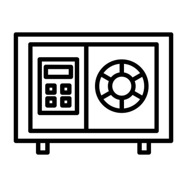 Güvenli kutu simgesi, vektör illüstrasyonu basit tasarım