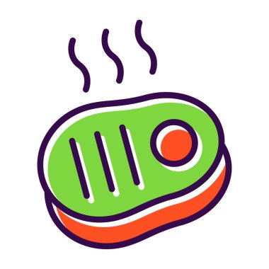 Biftek ikonunun vektör çizimi 