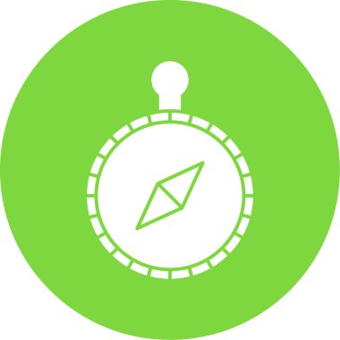 pusula düz simgesi, vektör illüstrasyonu