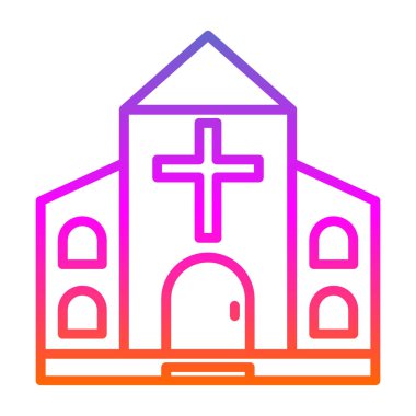 Kilise simgesi, vektör illüstrasyonu basit tasarım