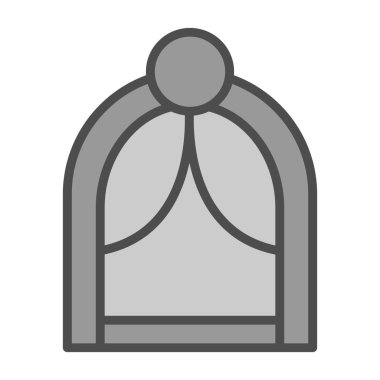 Müslüman dua simgesi, ince çizgi ve ana hatlar, doğrusal vektör, web tasarımı, ana konsept sembolü, düzenlenebilir vuruş, 1..