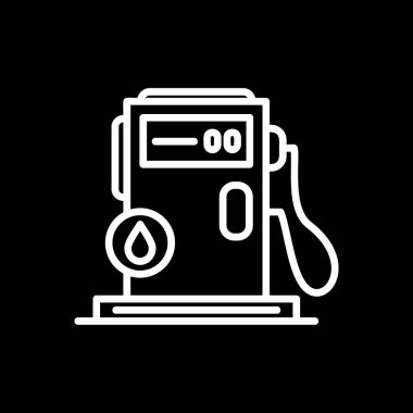 Benzin istasyonu simgesi. Web için benzin istasyonu vektör simgesinin basit bir illüstrasyon