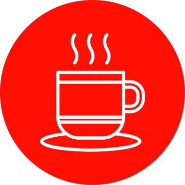 sıcak kahve simgesi, vektör illüstrasyonu