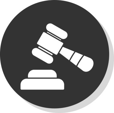 Adalet ikonu. Hukuk ve adalet simgesi. vektör grafiği.