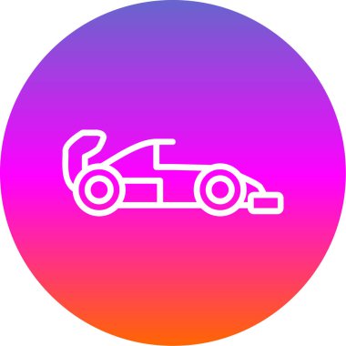 Yarış arabası web simgesi, basit vektör illüstrasyonu