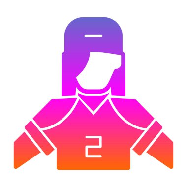 Kadın oyuncu simgesi, vektör illüstrasyonu 