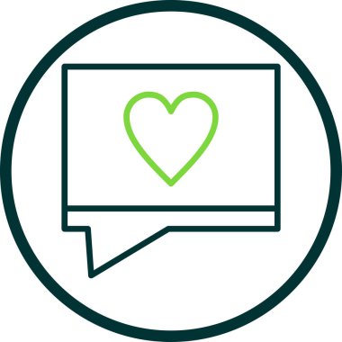 vektör illüstrasyonunda baloncuk sohbeti kalp simgesi