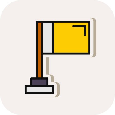 Basit bayrak vektör çizgisi simgesi 