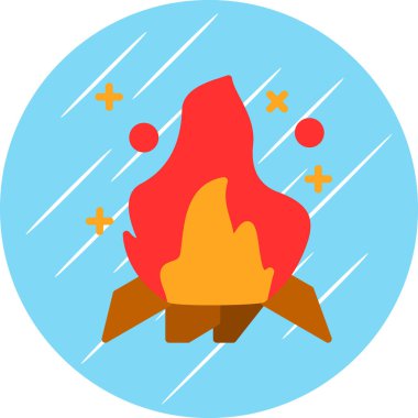 Şenlik ateşi. Web simgesi basit tasarım