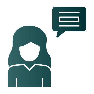 Konuşma balonu olan kadın