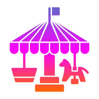 Lunapark atlıkarıncası, web basit illüstrasyon