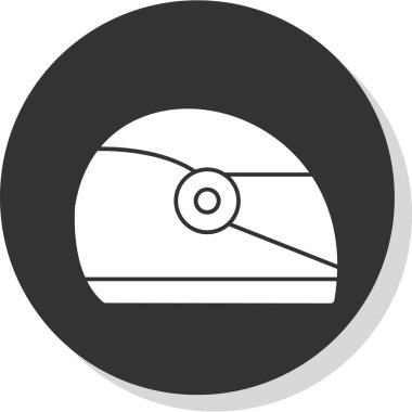 Kask simgesi basit tasarım illüstrasyonu 