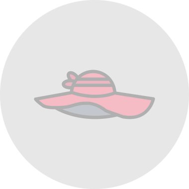 güneş şapkası simgesi, vektör illüstrasyonu