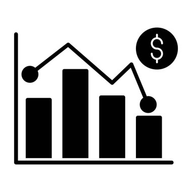 Pazar dalgalanması simgesi, vektör illüstrasyonu