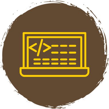 Kod işareti. Kodlama simgesi. vektör illüstrasyonu