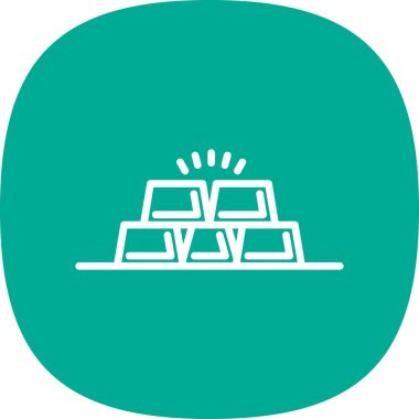 altın çubuk simgesi, vektör illüstrasyonu basit tasarım