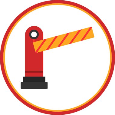 Park bariyer simgesi, düz stil 