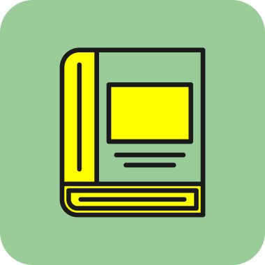 Kitap satırı simgesi, vektör çizim 