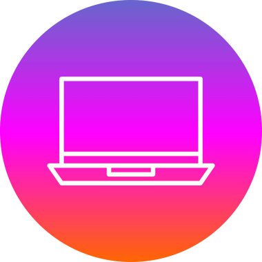 Basit dizüstü bilgisayar simgesi, vektör illüstrasyonu