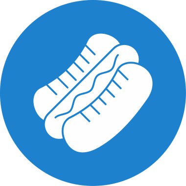 Hot dog simgesi, vektör illüstrasyonu basit tasarım