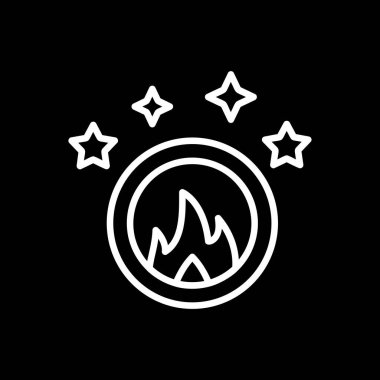 Ateş ikonu halkası, vektör illüstrasyonu 