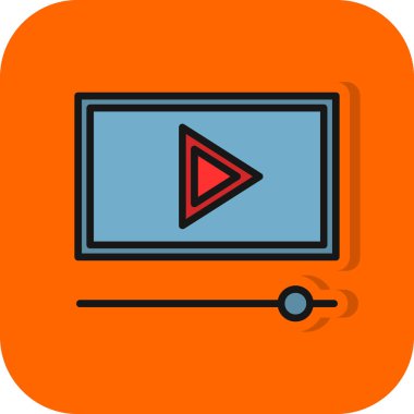 video oynatıcı simgesi, vektör illüstrasyonu 