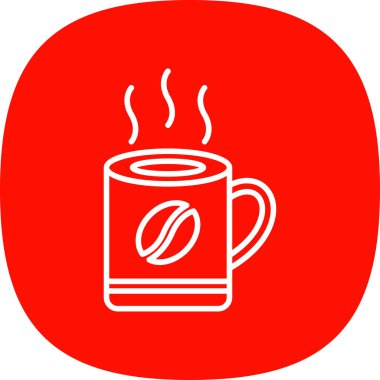 Kahve kupası ikonu. İnce çizgi tasarımı. vektör illüstrasyonu. 