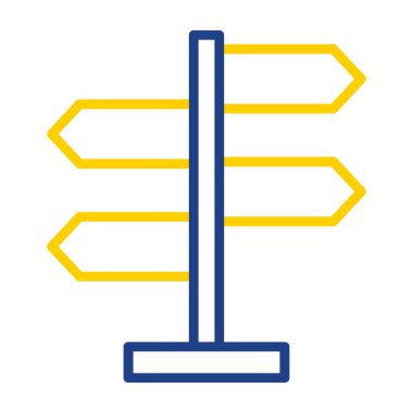 Yön, işaret direği simgesi. Basit vektör illüstrasyonu