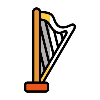 harp müzik enstrümanı simgesi, vektör tasarımı