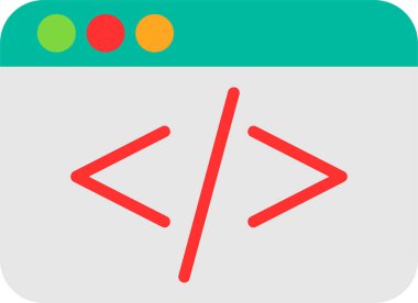 Kod işareti. Kodlama simgesi. vektör illüstrasyonu