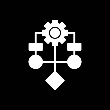 Algoritma ağ simgesi, vektör illüstrasyonu 