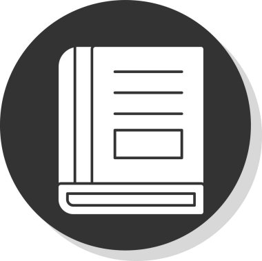 Kitap satırı simgesi, vektör çizim 