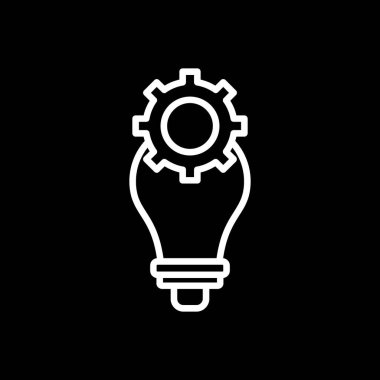 Dişli simgesi olan ampul, vektör illüstrasyon grafik tasarımı
