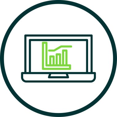 Dizüstü bilgisayar simgesi vektör çizimi
