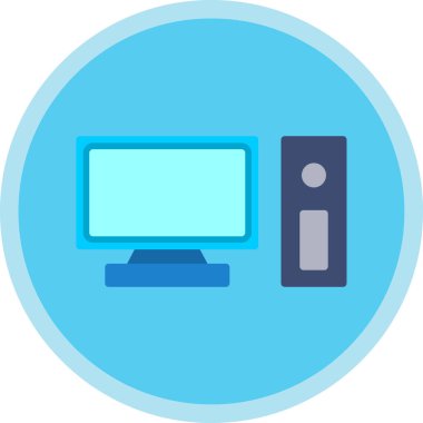 pc bilgisayar simgesinin vektör illüstrasyonu 