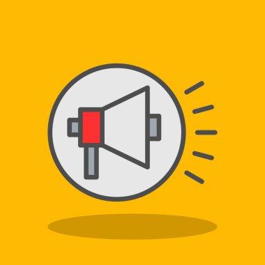 megafon simgesi, kampanya konsepti vektör illüstrasyonu