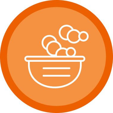 Sabun köpük ikonlu bir kase sıvı. 