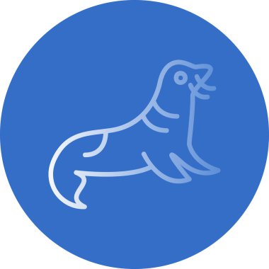 şirin fok simgesi, vektör illüstrasyonu