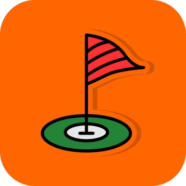 Golf bayrağı simgesinin vektör illüstrasyonu 