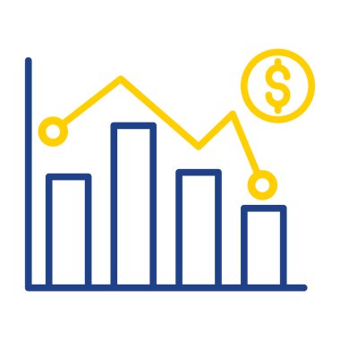 Pazar dalgalanması simgesi, vektör illüstrasyonu