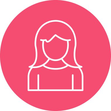 kız düz simgesi, vektör illüstrasyonu