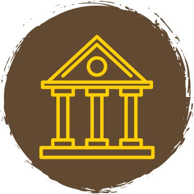 Banka binası. Web simgesi basit illüstrasyon
