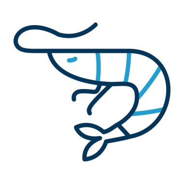 Basit Karides simgesi, vektör illüstrasyonu